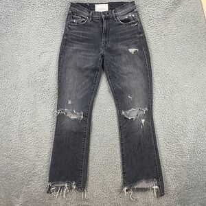 Mother Superior The Insider‎ Crop Step Chew Jeans Womens 26 Distressed Gray
